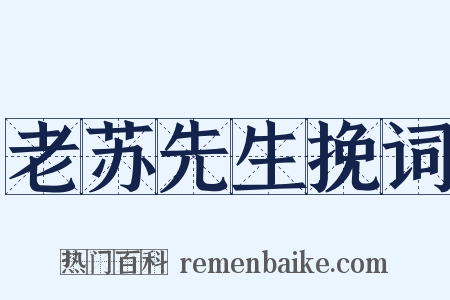 老苏先生挽词是什么意思的图片